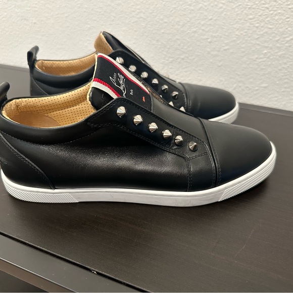 Christian Louboutin Shoes Womens Size 39.5 Leather Stud Slip On Made in Italy - Picture 7 of 7